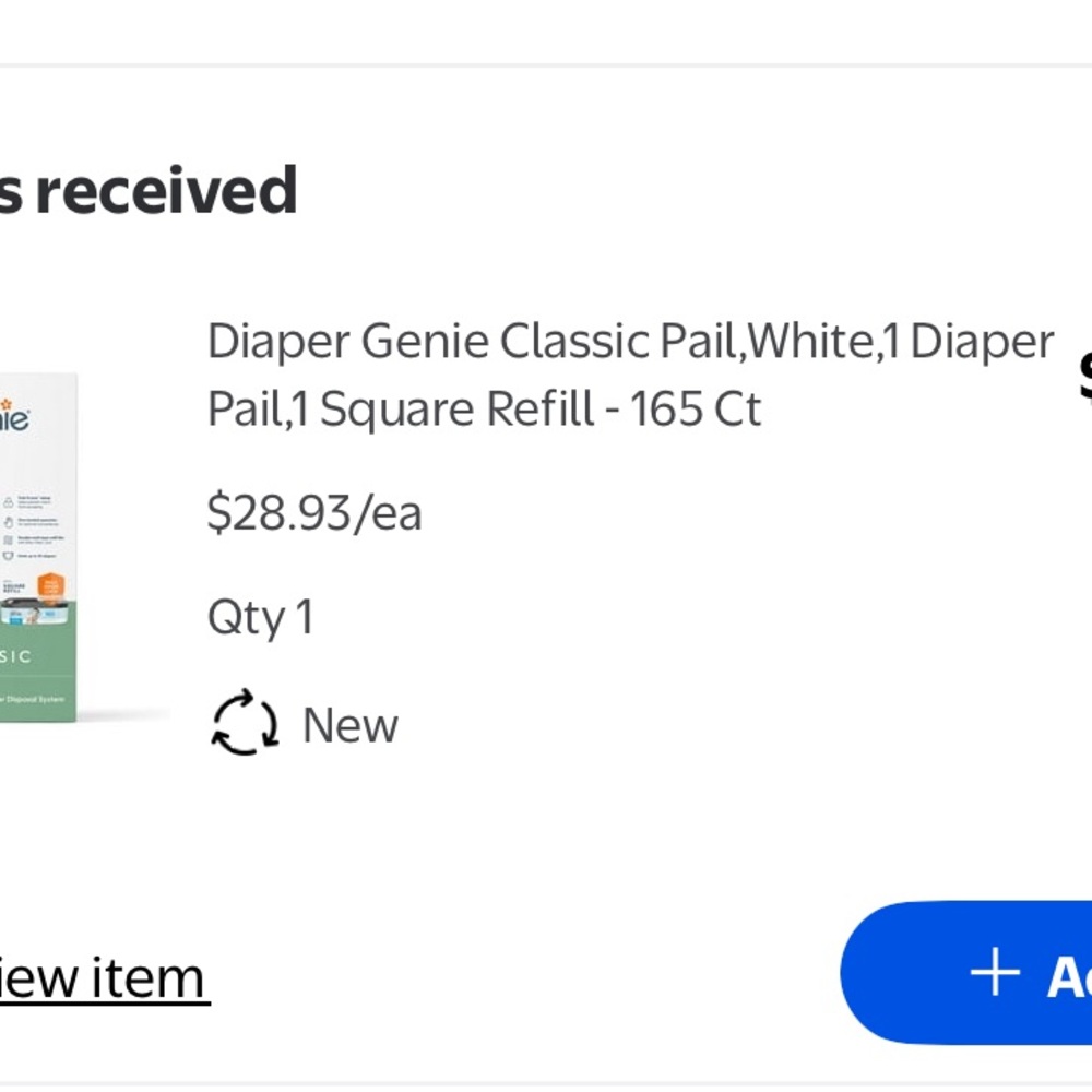 Diaper Genie Classic Pail with Refill